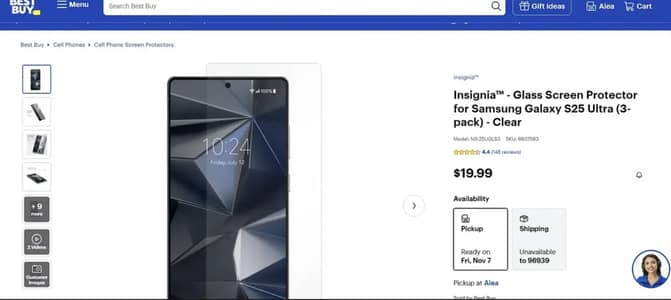 Insignia screen protector for S25 Ultra