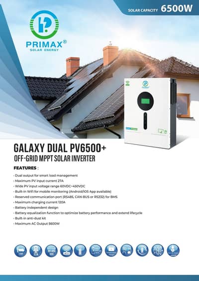 Sale of Primax Hybrid Inverter 5.6KW PV 6500