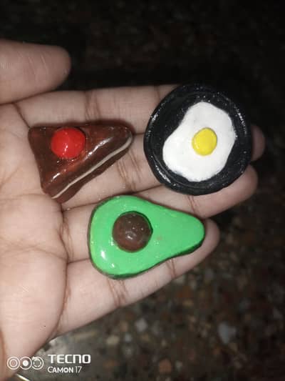 hand made clay fridge magnets