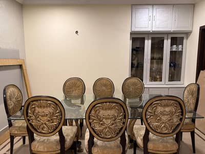 8 chairs with dining table
