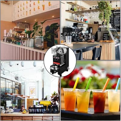 Black Automatic Cup Sealer Machine 95mm Electric Cup Sealing Machine