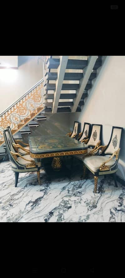 6 chairs dining table with new condition