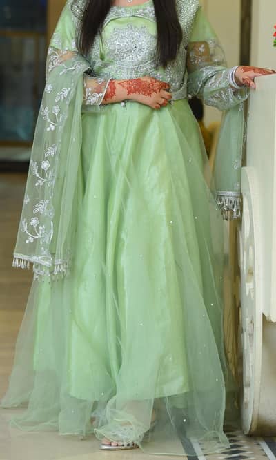 Elegant net maxi for party wear