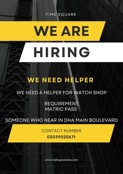 We Need Helper for Watch Shop