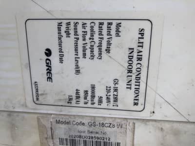 Gree 1.5 Ton Regular/Simple AC for Sale (Top Cooling)