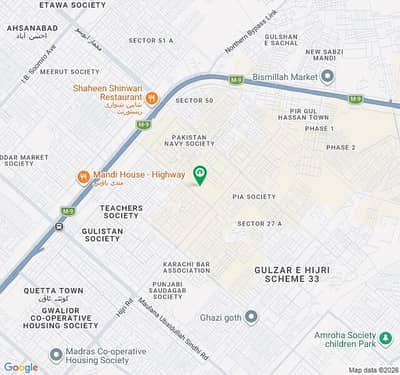 240 Sq. Yards West Open Plot for Sale Ghandara Housing Society, Scheme 33