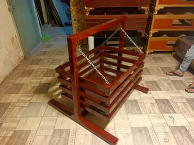Premium Wooden Baby Cradle Swing | Solid Wood Jhoola | Excellent Cond