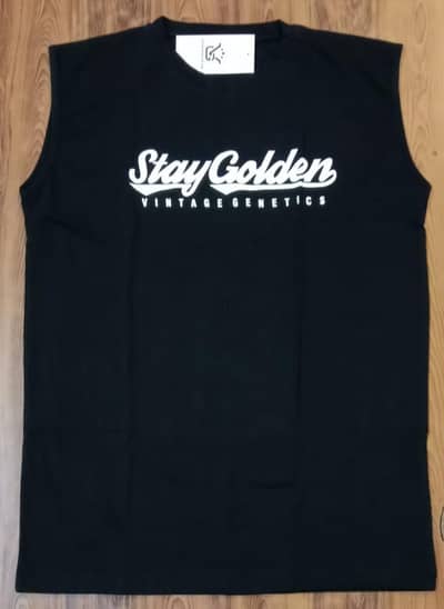Black "Stay Golden" Sleeveless Gym Shirt - Brand New, Vintage Genetics