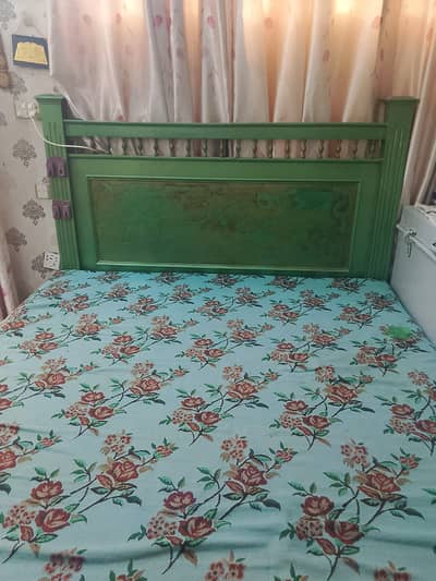 Ghar ke liye acha double bed with 6 inch brand new mattress for sale