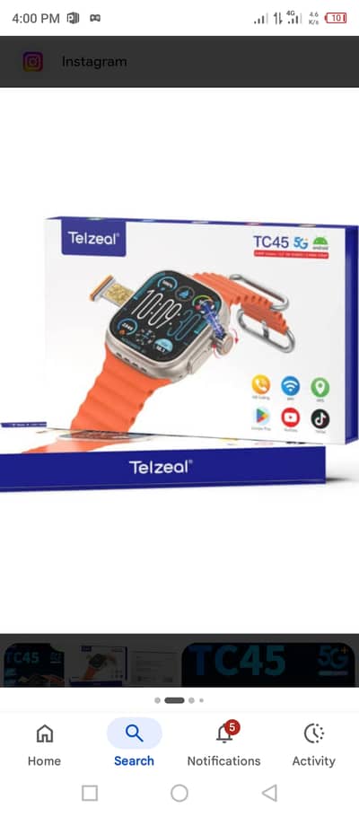 Tealzeal tc 45 android sim watch playsore in it