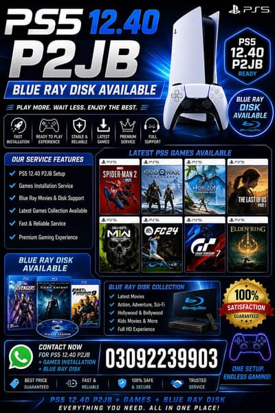  PS5 12.40 P2JB + Premium Games Installation 