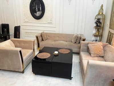 Sofa set/ 6 seater/ beige color
