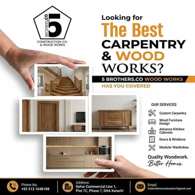 Carpenter  Services / Wood Work / Furniture Repair / Kitchen cabinets