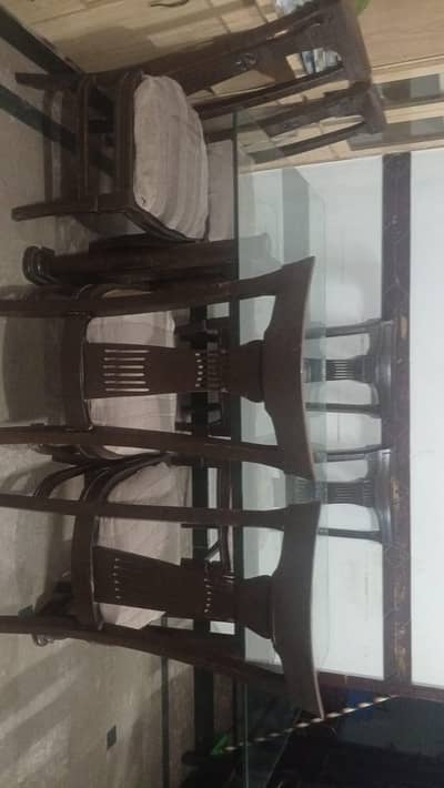 6 seater glass dining table