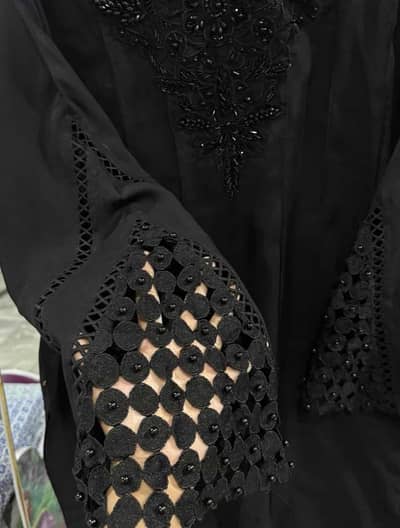 black embriodry dress