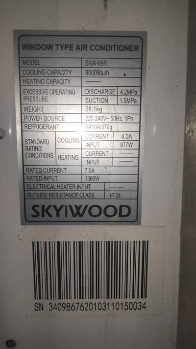 skywood window ac. like New