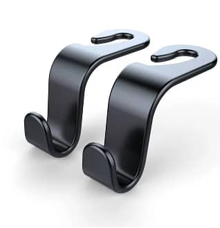 Universal Car Hooks – Heavy Duty Seat Back Hangers for Bags, Grocery &