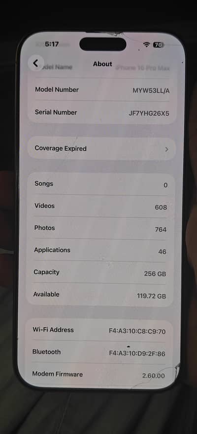 Apple iPhone 16 Pro Max single handed used