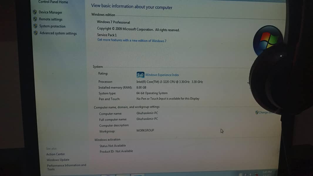 core i3 8GB PC Setup 1