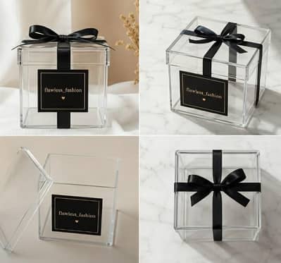 "Premium Acrylic Gift Box – Transparent"