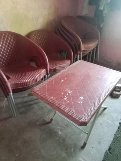Restaurant Table + 2 table Chairs Set - Used - Multan