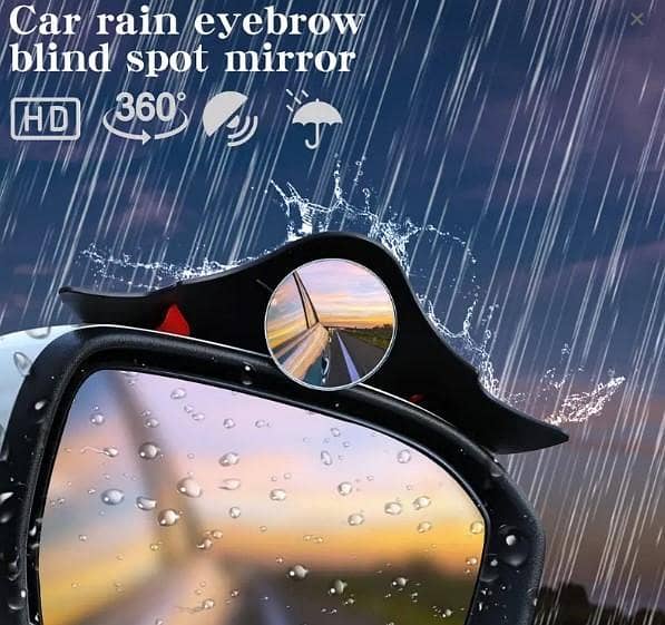 2Pcs Bat Carbon Fiber Mirror Blind Spot Mirror Rain Cover Car Rain Eyebrow Mirror