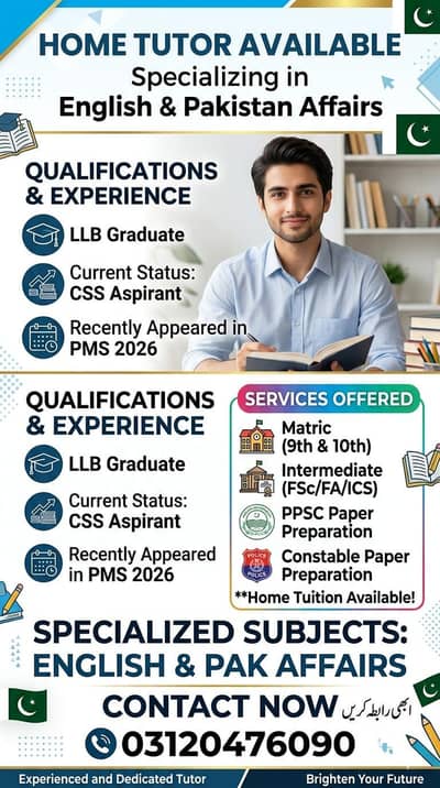teaching services for middle matrc inter & PPSC  with jobs preparation