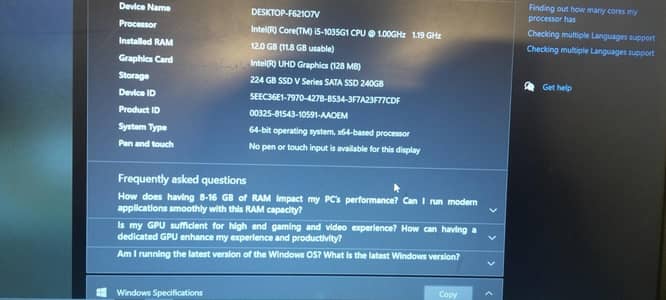 Dell Inspiron 3493 Core i5 10th Gen. 03087566535