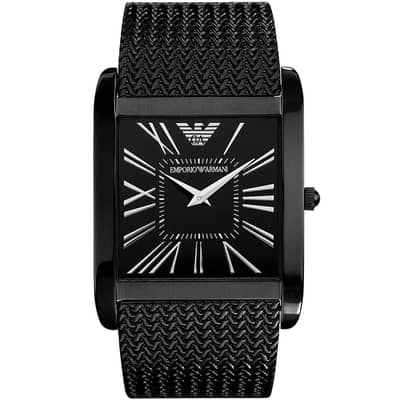 Emporio Armani Men’s Quartz Stainless Steel Black Dial Watch – AR2028