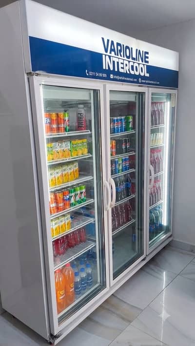 Varioline SVC-1500 AY White 3-Door Display Fridge