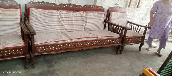 wooden sofa set