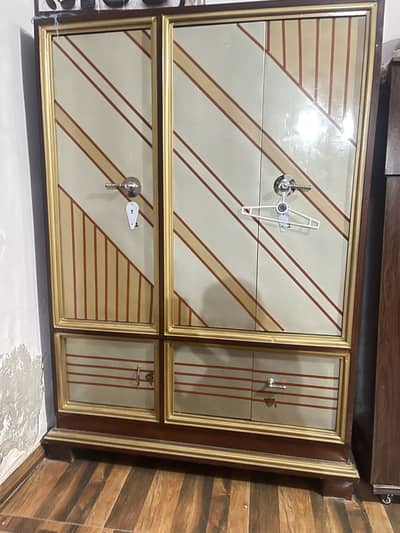2 door metal almari with lock-string iron wardrobe