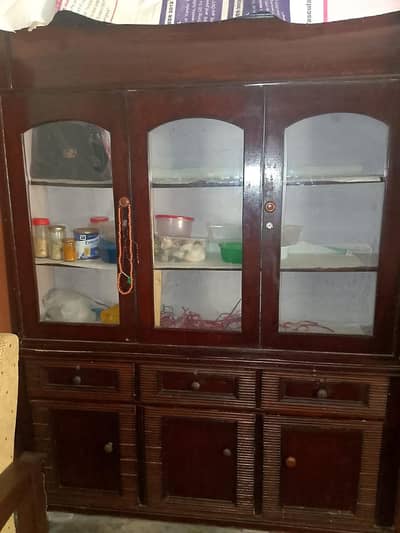 sofa set, double bad, crockery almary
