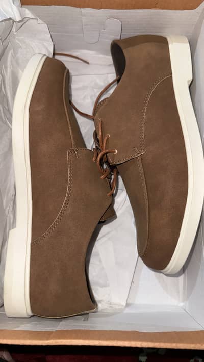 Men's Brown Casual Shoes – White Sole – Brand New