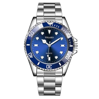 Quartz Men's Watches with Silver Band .