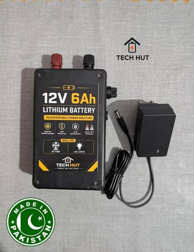 12 V Lithium Battery 6 Ah and 4 Ah With Charger