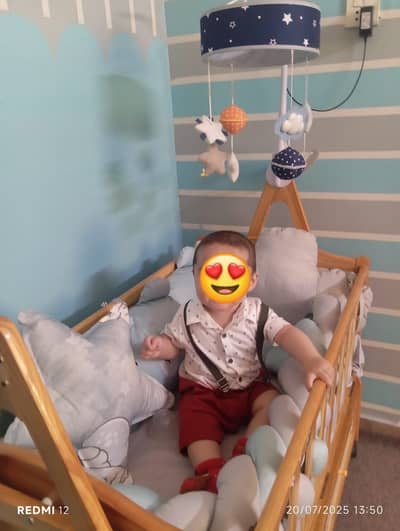 Baby wooden Cot with Free Mattress
