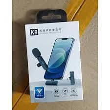 K8 Professional 3-in-1 Wireless Lavalier Microphone for iPhone (iOS Lightning), Android (Type-C & Micro USB) - Universal Plug & Play Mini Collar Mic for Vlogging, Live Streaming, YouTube, Video Recording & Interviews
