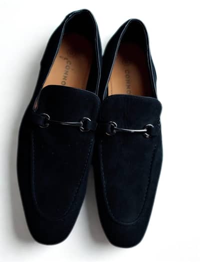 Black Suede Horsebit Loafers