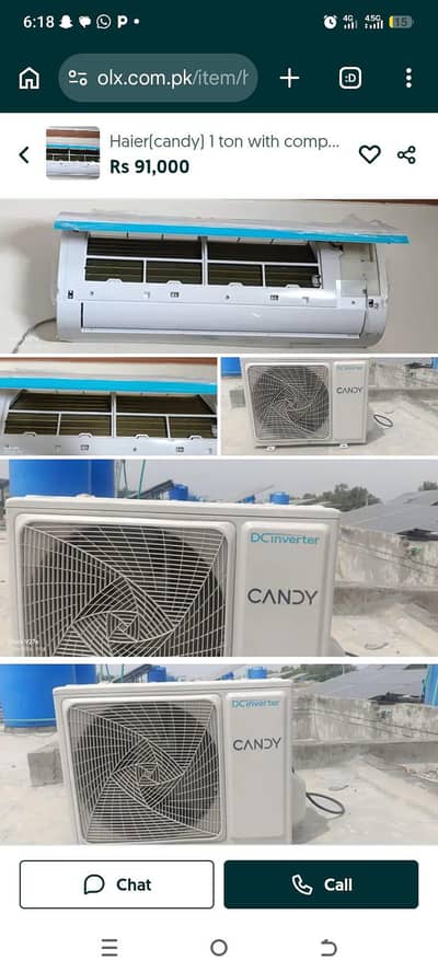 Haider (Candy) DC invertor 1 Ton with Warrenty
