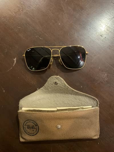 Vintage B&L Ray-Ban Caravan Gold Sunglasses with Case -original papers