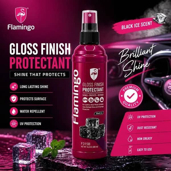 Flamingo GLOSS FINISH PROTECTANT Spray 315ml - Black Ice-