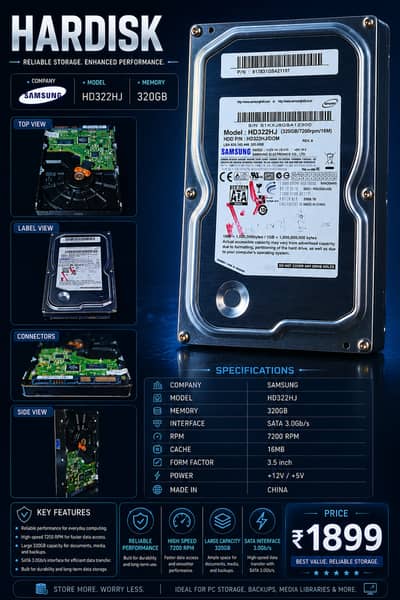 Harddisk/Harddrive (320 GB) (Samsung Comapany) (Used)
