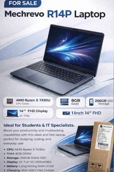 Mechrevo R14P Ryzen 5 Laptop | Brand New Sealed | 8GB 256SSD