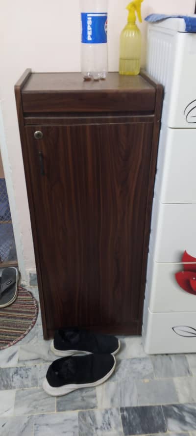 small wooden Almirah and shoes stand