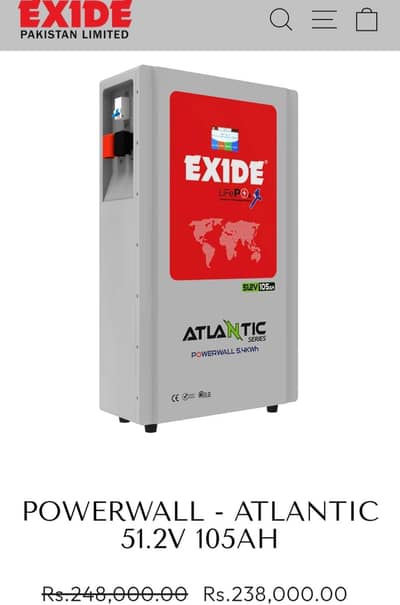 Exide battery 5.4kWh. 03104677002