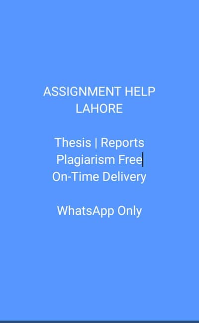 Assignment & Thesis Help Lahore - Plagiarism Free
