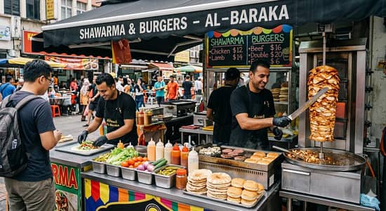 burgar sawarma k leye karegar cahye