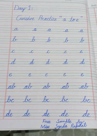 26 Days Cursive Handwriting Course for Kids PDF | Gujrat