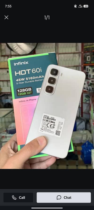 Infinix Hot 60i 6/128 Complete Box Condition 10/10